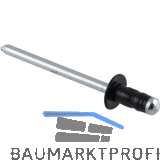 ISO15977 Blindniete Flachrundkopf 3.2x 6 Aluminium mit Stahldorn RAL9005 schwarz