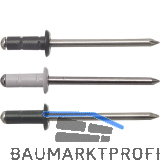 GESIPA Poly Grip Mehrbereichsniete Flachrundkopf 4.0x10 Alu/Edelstahl RAL 9010