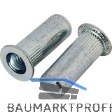 Blindnietmutter Flachrundkopf r�ndl. Rundsch. geschl. M 5x19.0 Stahl verzinkt