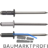Mehrbereichsniete FRK 3.2x 8 Aluminium mit Edelstahldorn RAL9002 prefaweiss