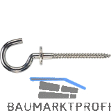 Gebogener Schraubhaken mit Holzgewinde 4,4x83 verzinkt-blau