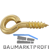 Ringschraube mit Holzgewinde 3,6x20 Stahl vermessingt