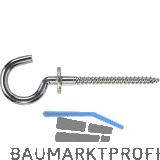 Gebogener Schraubhaken mit Holzgewinde 5,8x95 verzinkt-blau