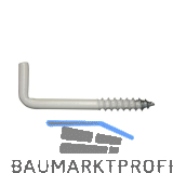 Schraubhaken mit Holzgewinde 4.3x50 Stahl wei�-beschichtet