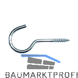 Schraubhaken mit Holzgewinde gebogen 4,1x40 verzinkt-blau