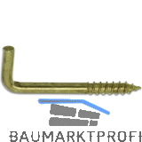 Schraubhaken mit Holzgewinde 4,3x50 Stahl vermessingt