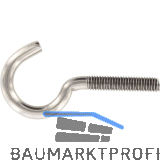 Schraubhaken mit metrischem Gewinde gebogen M 5x50 Edelstahl A2