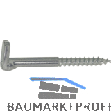 Kreuzschlitzschraubhaken mit Holzgewinde 5.8x 80 verzinkt-blau