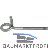 Deckenhaken mit metrischem Gewinde M10x140 verzinkt-blau