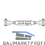 Spannschloss M24 verzinkt DIN 1480 mit 2 Gabeln