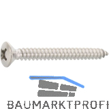 DIN7983C 5.5x 90 Phillips-KS Edelstahl A2 Linsensenkkopf-Blechschraube ~ISO7051