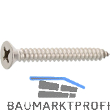 DIN7982C 4.2x9.5 Phillips-KS Edelstahl A2 Senkkopf-Blechschraube ~ISO 7050