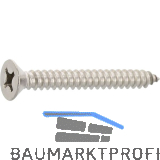 DIN7982C 4.2x 45 Phillips-KS Edelstahl A4 Senkkopf-Blechschraube ~ISO 7050