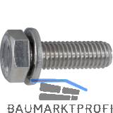 DIN933 Z1 M 5x 12 Edelstahl A2 Sechskantschraube ohne Schaft + Scheibe