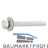 Fassadenschraube stumpf 6.3x 75 Edelstahl A2 Neoprensch. � 16 mm mit Zulassung