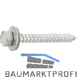 Fassadenbauschraube spitz 6.5x 75 Edelstahl A2 Neoprensch. � 16 mm mit Zulassung