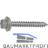 Fassadenbauschraube spitz 6.5x 75 verzinkt mit Neoprendichtscheibe � 16 mm