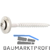 Spenglerschraube 4.5x 40 TX20 Edelstahl A2 mit Dichtscheibe � 15mm vormontiert