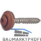 Spenglerschraube 4.5x 25 TX20 Edelstahl A2 Kopf beschichtet RAL8004 kupferbraun