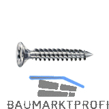 SPAX-FEX CUT Beschlagschraube 4.0x28 PH 2 Kopf 7 mm Stahl silber PVC-Holzprofile