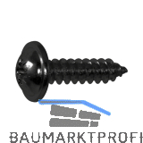 DIN968C 4.8x 13 Phillips Kreuzschlitz verzinkt schwarz Blechschraube mit Bund