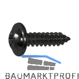 DIN968C 3.9x 19 Phillips Kreuzschlitz verzinkt schwarz Blechschraube mit Bund