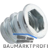 Industrie Einschraubmuffe mit Bund M10x 20 verzinkt mit Innensechskant