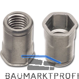 Mikromutter Teilsechskant Rundschaft offen M 8HC ROKS 5.0 Edelstahl