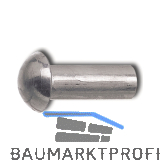 Hammerkopfniete / Halbrundniete DIN660 6x 35 Stahl blank