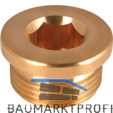 DIN908 G 1/4" Messing blank Verschlussschraube zylindrisches Rohrgewinde