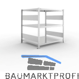 META Steck-Grundregal 1025 x 1000 x 800 mm 3 Fachb�den 230 kg