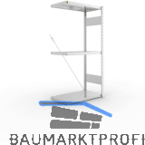 META Steck-Anbauregal 1500 x 750 x 400 mm 3 Fachb�den 150 kg