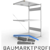 META Steck-Anbauregal 1500 x 1000 x 800 mm 3 Fachb�den 230 kg