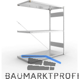 META Steck-Anbauregal 1500 x 1300 x 600 mm 3 Fachb�den 230 kg