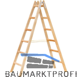 JUST Holz Stehleiter Sprossen=6 L�nge=1,96 m mit Gurt