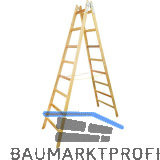 JUST Holz Stehleiter Sprossen=8 L�nge=2,40 m mit Gurt