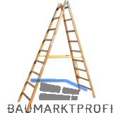 JUST Holz Stehleiter Sprossen=9 L�nge=2,86 m mit Gurt