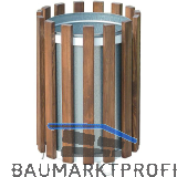 Abfallbeh�lter rund Holz mit Blecheinlage 45 Liter