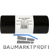 M�lls�cke Polyethylen 60 Liter, 14 my 640 x 710 mm ohne Zugband schwarz