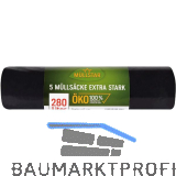 M�lls�cke Polyethylen 280 Liter, 60 my 1150 x 1350 mm ohne Zugband schwarz