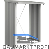 BIOHORT Brennholzlager Woodstock 150 silber-metallic