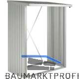 BIOHORT Brennholzlager Woodstock 230 silber-metallic