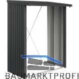 BIOHORT Brennholzlager Woodstock 150 dunkelgrau-metallic