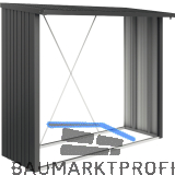 BIOHORT Brennholzlager Woodstock 230 dunkelgrau-metallic