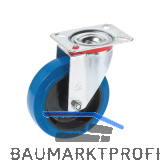 D�RNER + HELMER Lenkrolle Elastik blau Platte 160 mm 300 kg
