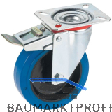 D�RNER + HELMER Lenkrolle Elastik blau Platte 160 mm 300 kg Feststeller