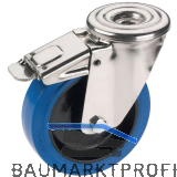 D�RNER + HELMER Lenkrolle Elastik blau R�ckenloch 125 mm 200 kg Feststeller