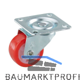 D�RNER + HELMER Lenkrolle Polyurethan rot Kunststoff-Felge 30 mm 20 kg