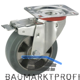 D�RNER + HELMER Lenkrolle Elastik Alufelge 100 mm 180 kg Feststeller
