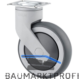 TENTE Lenkrolle TPE Kunststoff Plattenbefestigung Anschraubloch 125 mm 100 kg